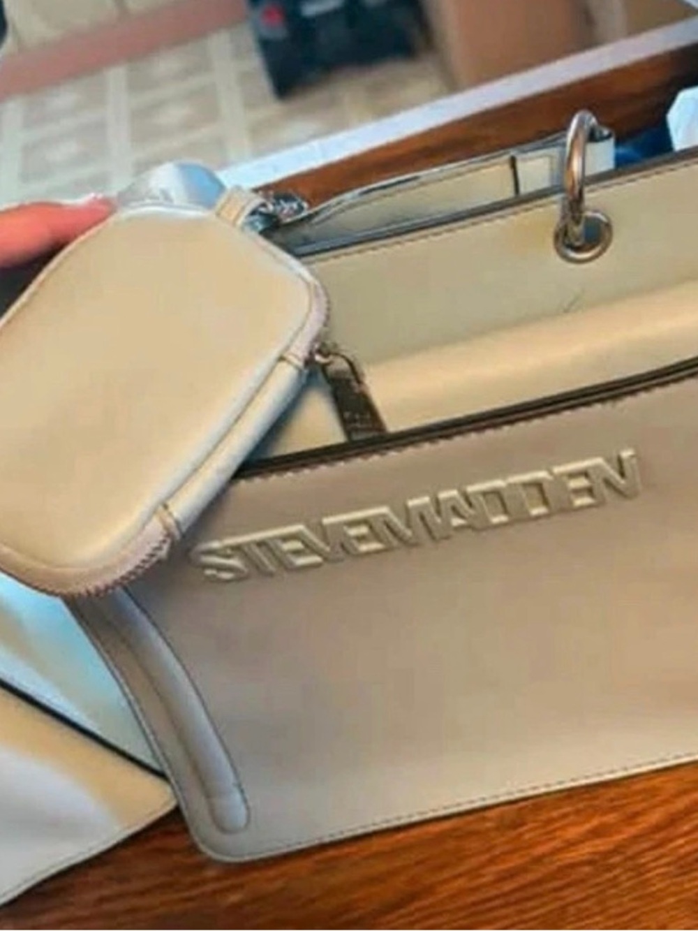 Steve Madden blue Shoulder Bag with Zip Pouch